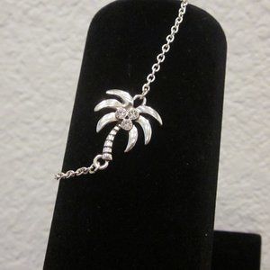 🎁 Silver Palm Tree Anklet Gems Jewelry Gift 🎁